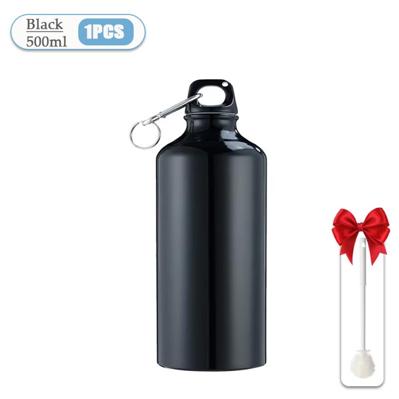 

500/750ml Aluminum Water Bottle Mountain Bike Sports Water Bottle with With Climbing Buckle Riding Equipment Outdoor Drinkware