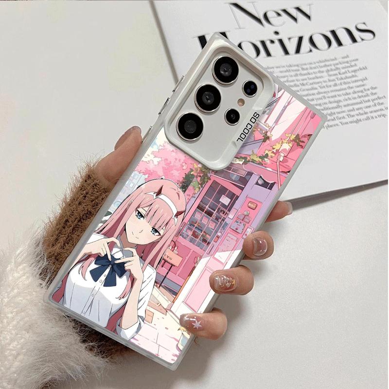 Zero Two 02 Kawaii Cute Soft Phone Case for Samsung Galaxy S24 S25 FE S26 Edge S23 Ultra S22 Plus S21 + Shockproof Cover Back Sh