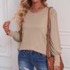 Women's Fashion Temperament Puffed Sleeves Round Neck Loose Casual Top