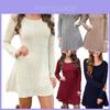 Stylish Women's Knitted Sweater Jumper Mini Dress For Cozy Winter And Autumn Wear