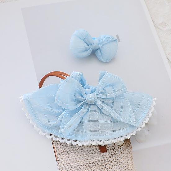 Doll Clothes for 17cm La Bubu 2-Piece Set Hair Clip Floral Dress Outfit Floral Hairpin Doll Accessory