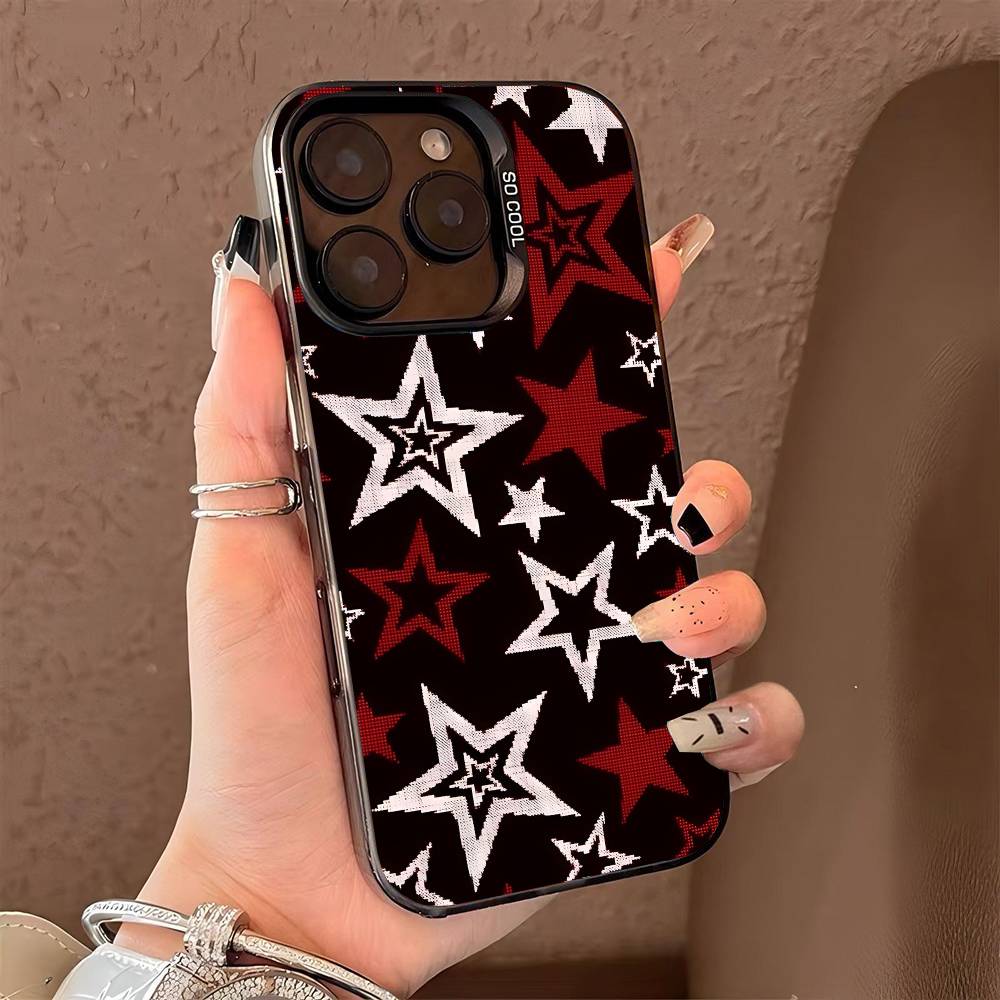 star phone case for iPhone 17 17Air 16 15 14 13 12 11 Pro Max Plus Colorful Silver