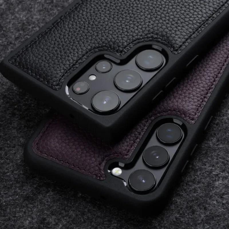 Melkco 100% Echtes Leder Case für Samsung Galaxy S23 S24 S25 Ultra Plus Premium Luxus Hülle Rindsleder Business Handyhüllen