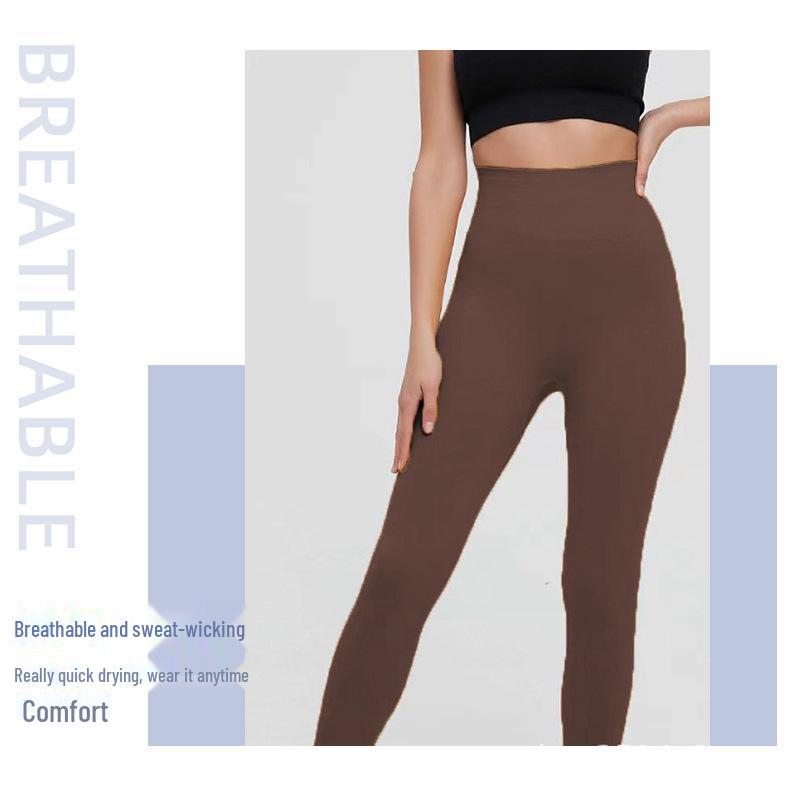 Alpha High-Waist Tummy Control Seamless Yoga Pants - Peach