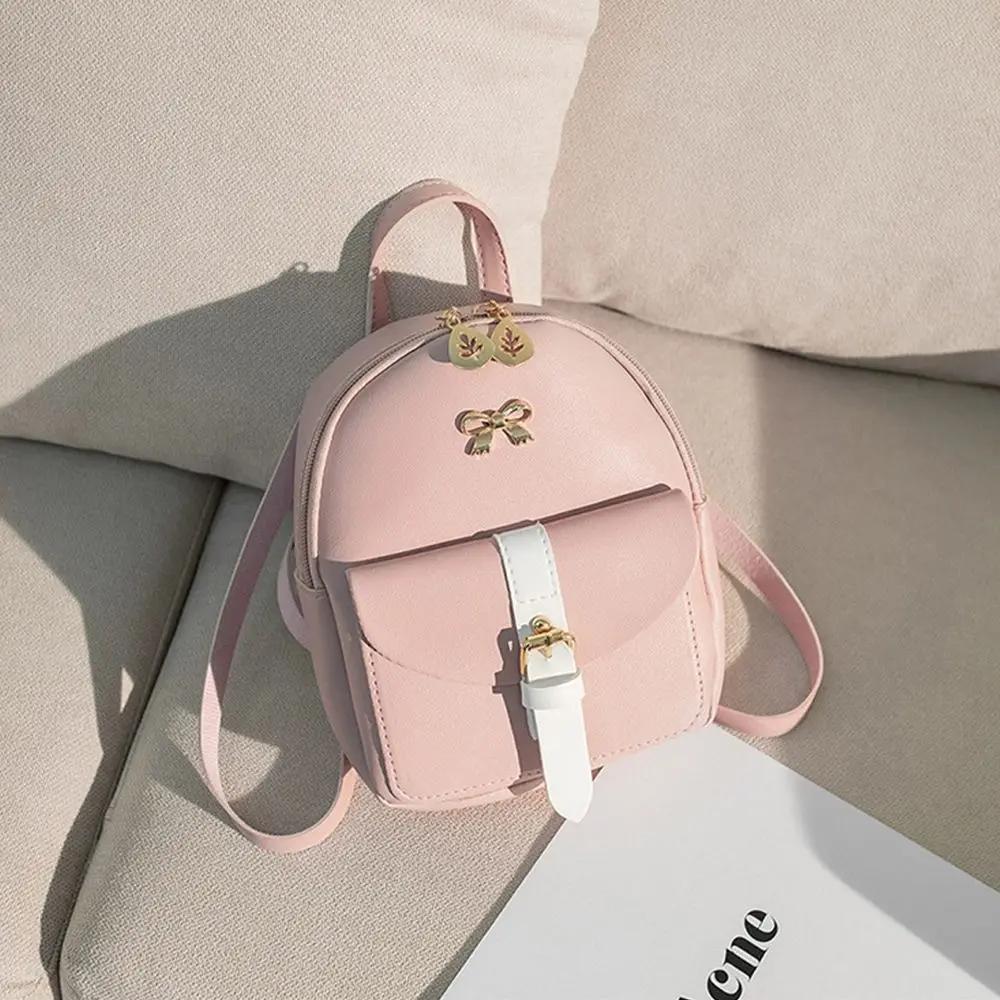 Mini Backpack Shoulder Bag Cute Graceful PU Leather Leaf Hollow Mini Backpack Shoulder Bag Small School Bags Bagpack Women Girls