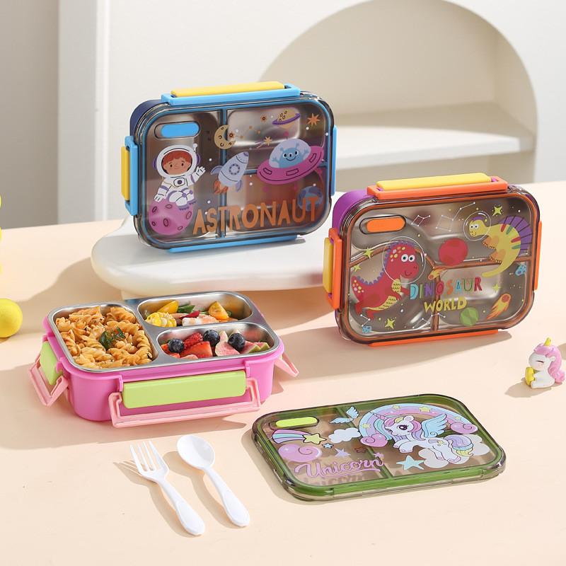 Cute Style Lunch Box With 3 Compartments For School And Office Use