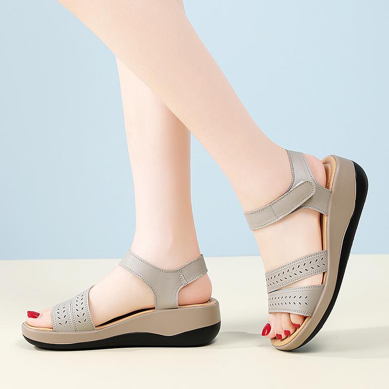 Sandale cu platformă de vară pentru femei, pentru lift, de exterior, elegante, cu vârf deschis, casual, pentru fete, mărime mare, talpă groasă, sandale negre gri
