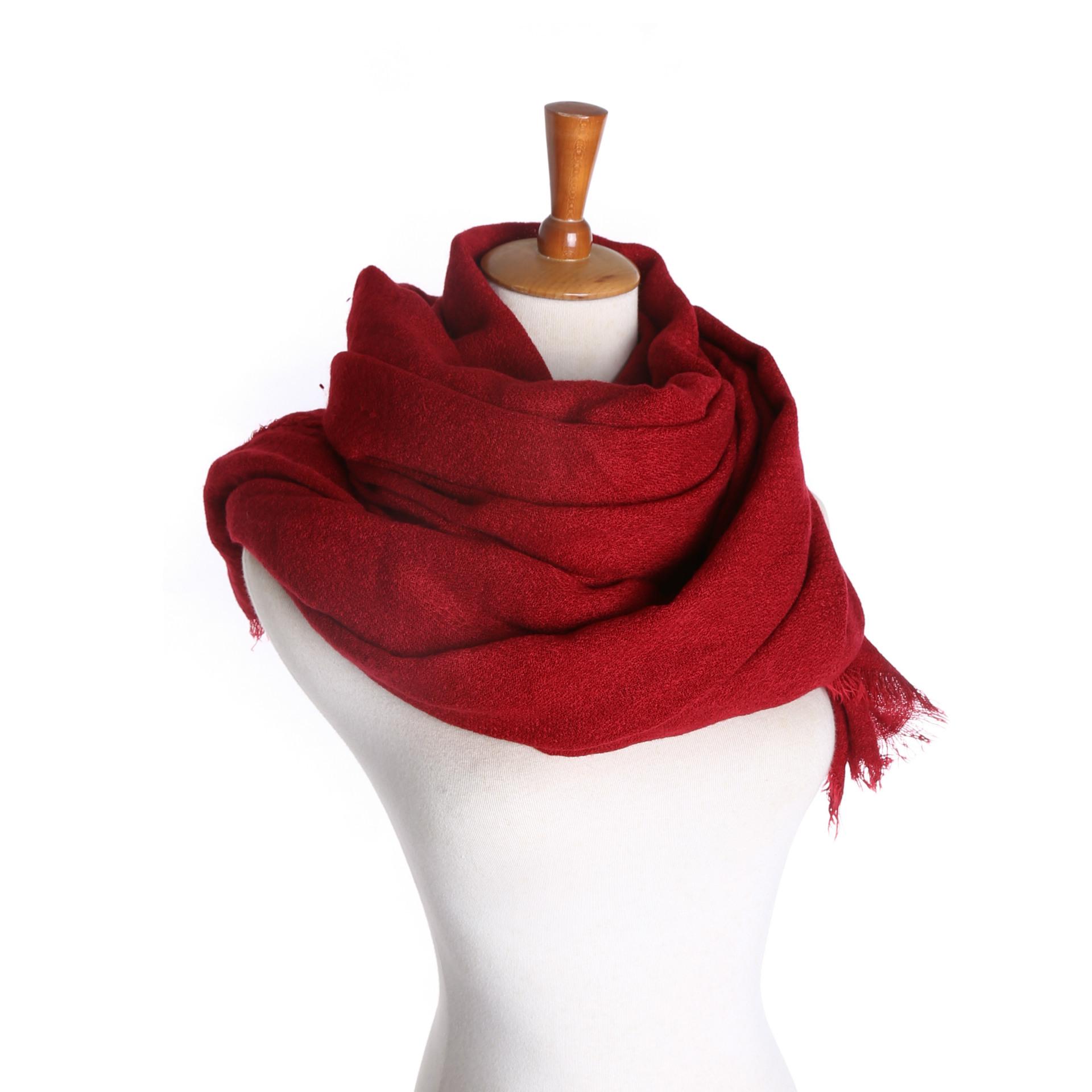 

Однотонный шарф, свободный шарф для бороды, шаль, длинный шарф двойного назначения 200*100cm красный