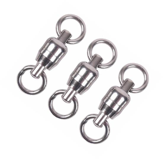 MUQZI Sports Accessory 3Pcs Stainless Steel Double Bearing Swivels Saltwater Fishing Tackle Connector