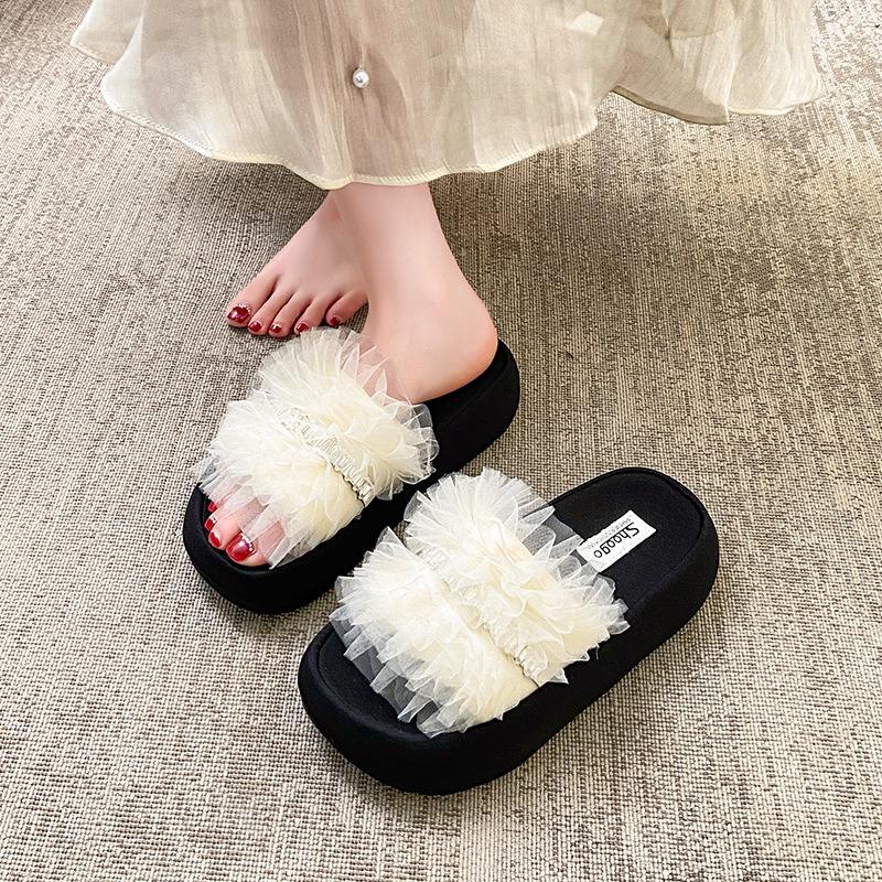 

Thick-soled One-shoulder Shoes Women s Shoes Slippers Height-increasing New Versatile Beach Sandals 40 фіолетовий