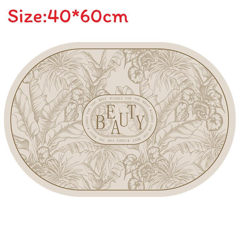 Vintage Cream Style Diatomaceous Bath Mat With Absorbent Quickdry Technology For Bathroom And Shower Area