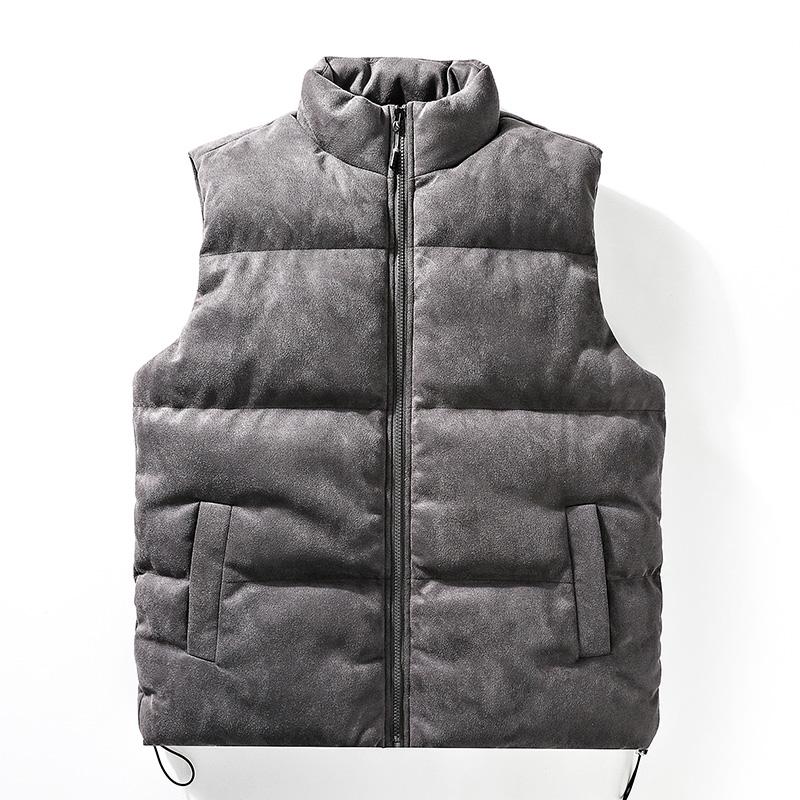 

Autumn Winter Men s Cotton Vest Thick Warm Men Sleeveless Jacket Waistcoat Harajuku Fashion Vests 5XL сірий