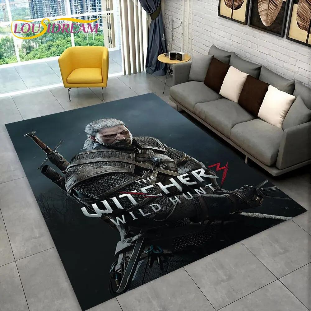 The W-Witcher Game Gamer Anime Area Rug,Carpet Rug for Home Living Room Children's Bedroom Sofa Doormat Decor,Non-slip Floor Mat