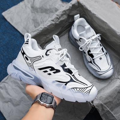 Herrenschuhe 2025 Frühling neue atmungsaktive Freizeitschuhe Herren Outdoor-Sportarten verschleißfestes Mesh Plateau Dad Trendschuhe