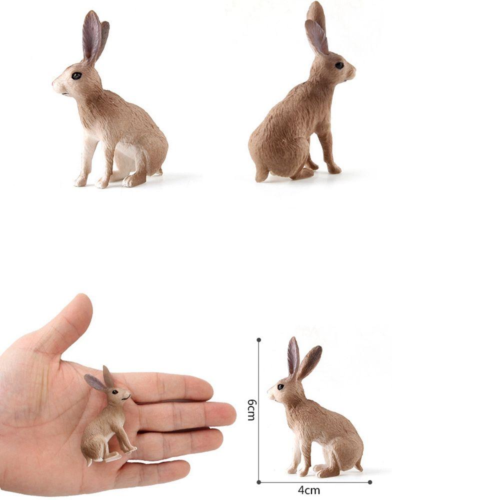 Rabbit Desktop Ornaments Simulated Zoo Rabbit Model Animal Figurine Home Decor Educational Toys