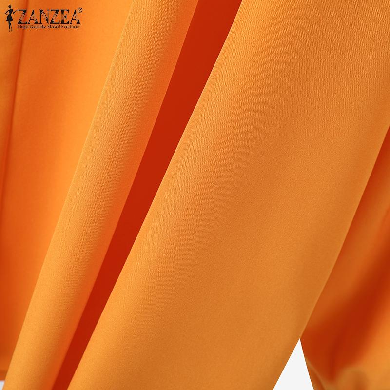 ZANZEA Bluză casual cu mânecă lungă cu gât rotund din dantelă