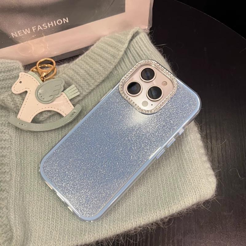 Bling Diamond Camera Protection Phone Case For iPhone 16 15 14 13 12 Pro Max 11 Shockproof Acrylic Glitter Hard Back Cover