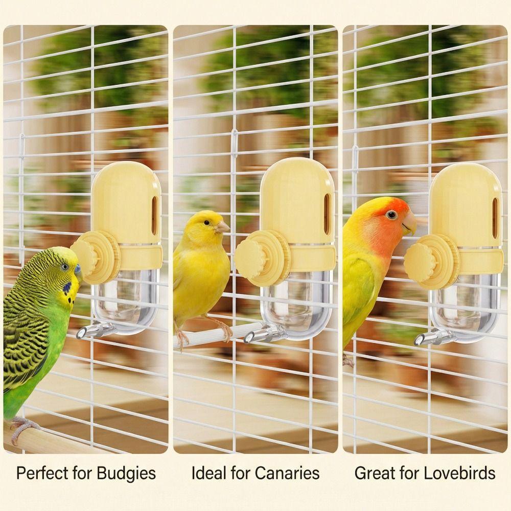 Hanging Birds Water Dispenser Leak-proof Knob Lock Parrot Water Bottle Large Capacity Splash-proof Birds Water Feeder Aviary