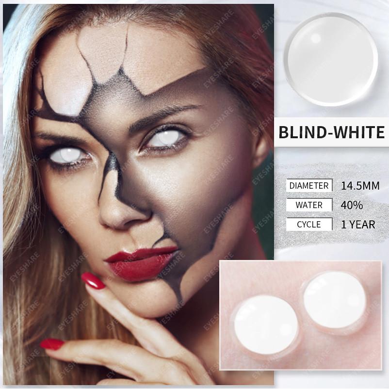 Eyeshare Cosplay Farbkontaktlinsen für Augen Halloween-Linsen Blaue Augenkontaktlinsen Schwarze Linsen Jahreslinsen 14,5 mm