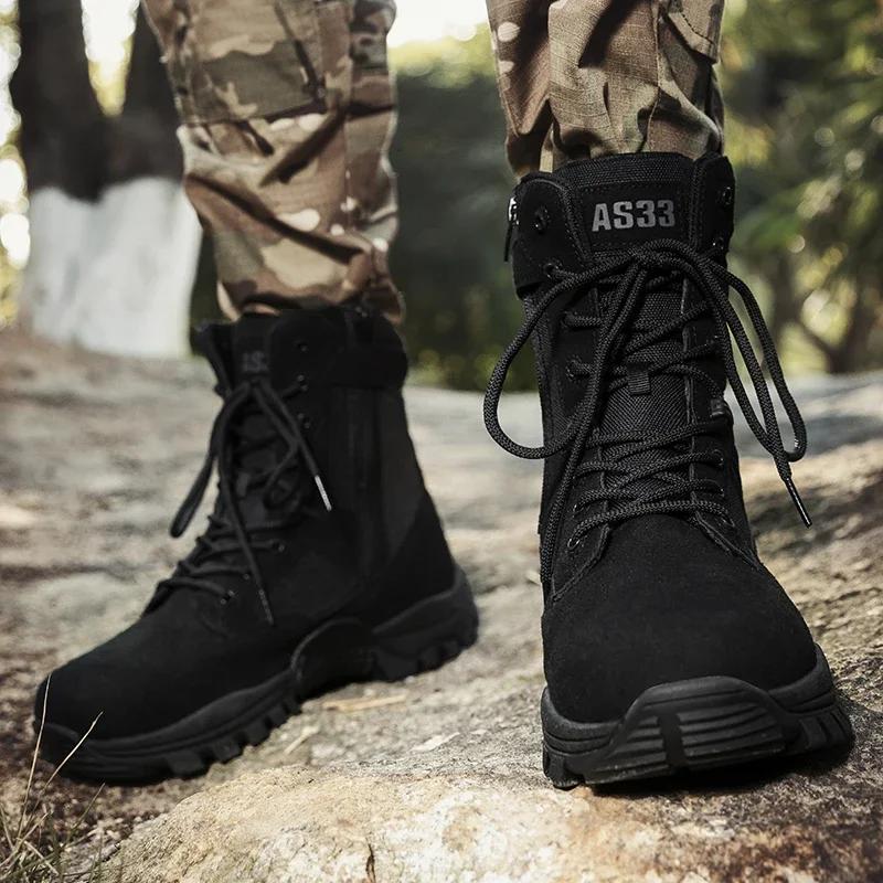 Men Tactical Boot Outdoor Male Combat Hiking Shoes Casual Special Force Desert Military Unisex Non-Slip Ankle Work Safety Shoes