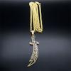 Collana a Catena con Ciondolo Coltello Allah Islamico per Uomo Spada Araba Imam Ali Acciaio Inossidabile Musulmano Gioielli Regalo N558