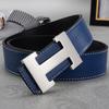 Men's Faux Leather H-Buckle Belt - Smooth Korean-Style Waistband, Casual and Trendy