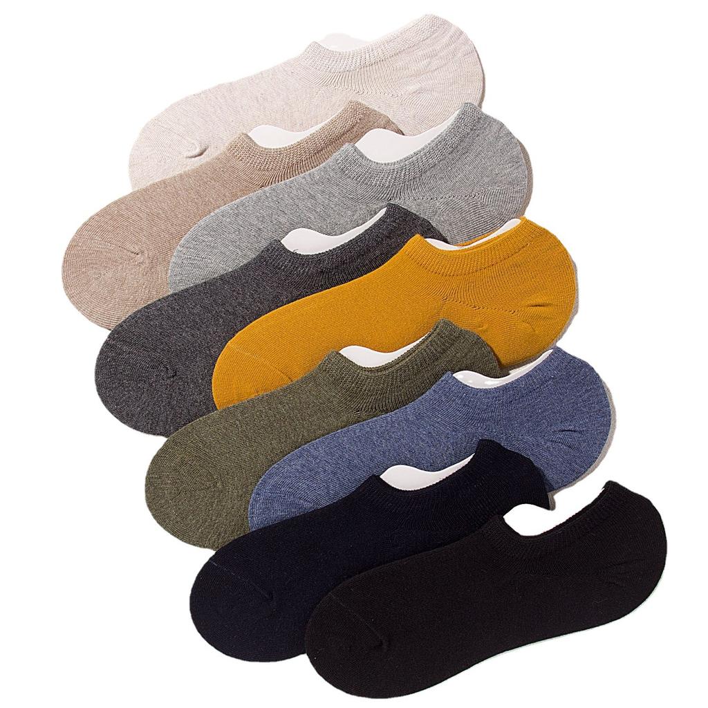 Men's Fine Combed Cotton Anti-odor Breathable Anti-sweat Anti-slip Non-slip Short Invisible Boat Style Stockings for Summer Pure Cotton