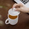 Jingdezhen Ceramic Office & Meeting Cups with Lids, 350ml (Set of 10)