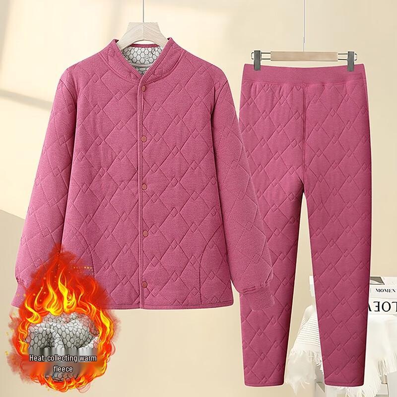 Elderly Women's Padded Winter Two-Piece Set