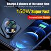 150w Portable Car Charger Fast Charging Adapter 4 Port For Iphone 14 13 Pro Max 12 11 Min Samsung Oneplus Oppo Xiaomi Huawei