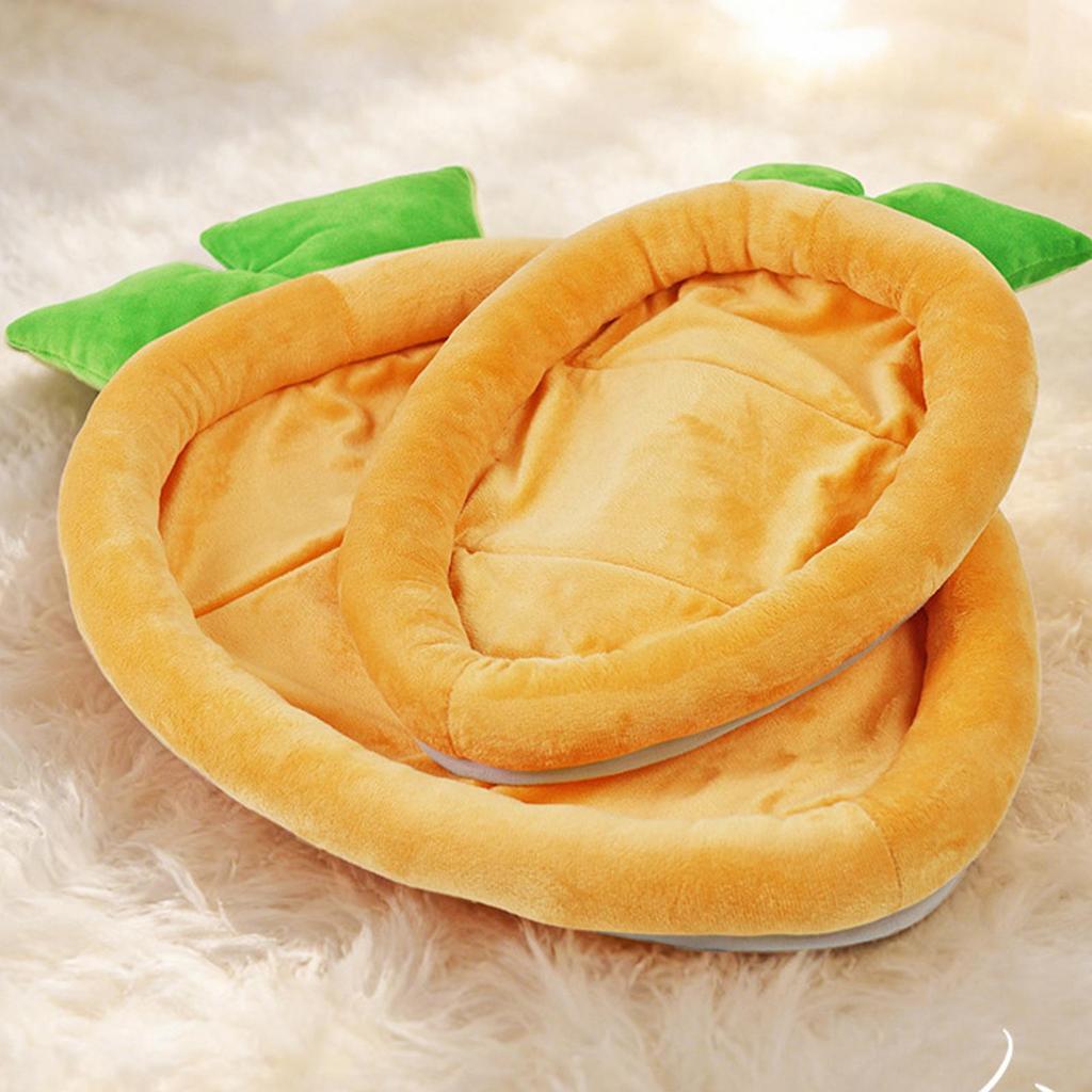Carrot Shape Sleeping Mat Bunny Bed Soft Warm Rabbits Bed Carrot Shape for Pet Chinchilla Guinea Hedgehog Indoor Outdoor Couch