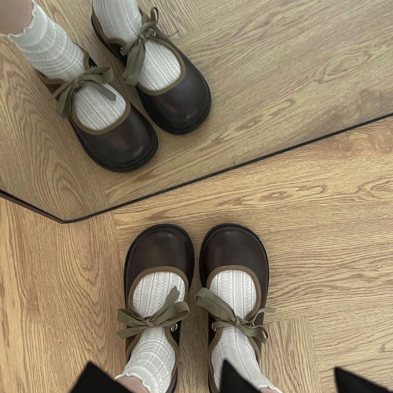 Fashion Vintage Spring Autumn Women Mary Jane Shoes Fashion Shallow Slip On Flats Ladies Concise Round Toe College Style Shoes