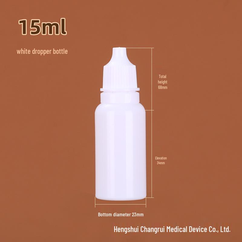 White Plastic Dropper Bottles for Ink/Eye Drops, 5-30ml Options