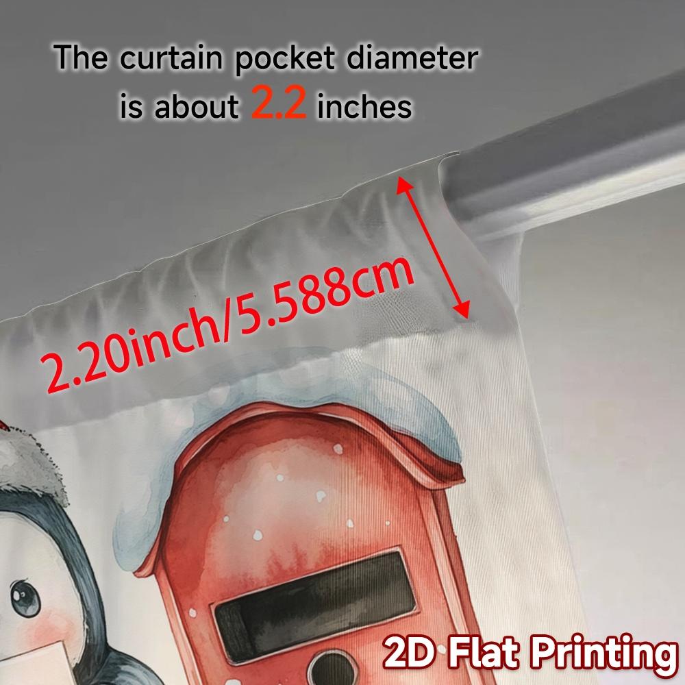 2pcs,Curtains Cute Penguin Merry Christmas Letter (3) Popular Curtains&Window Treatment Fabric Curtains Holiday for Bedroom,