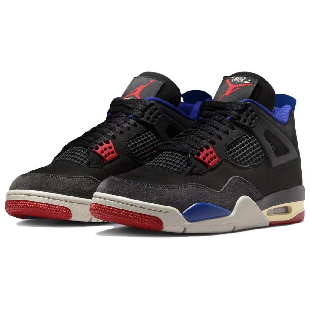 Air Jordan 4 Retro Rare Air - Biele Nápisy Pánske Tenisky Čierna Ohnivo-Červená Tmavomodrá FV5029-003