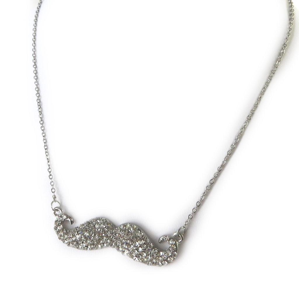 Les Trésors De Lily [N7216] - Collier créateur 'Moustache' blanc