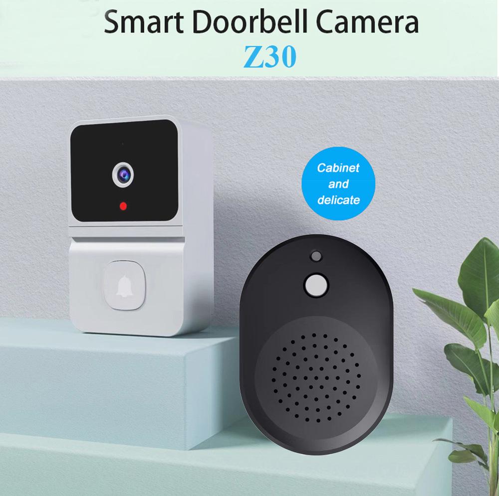 Inteligentny dzwonek wizyjny WiFi Z30 z kamerą zdalną i wbudowaną baterią