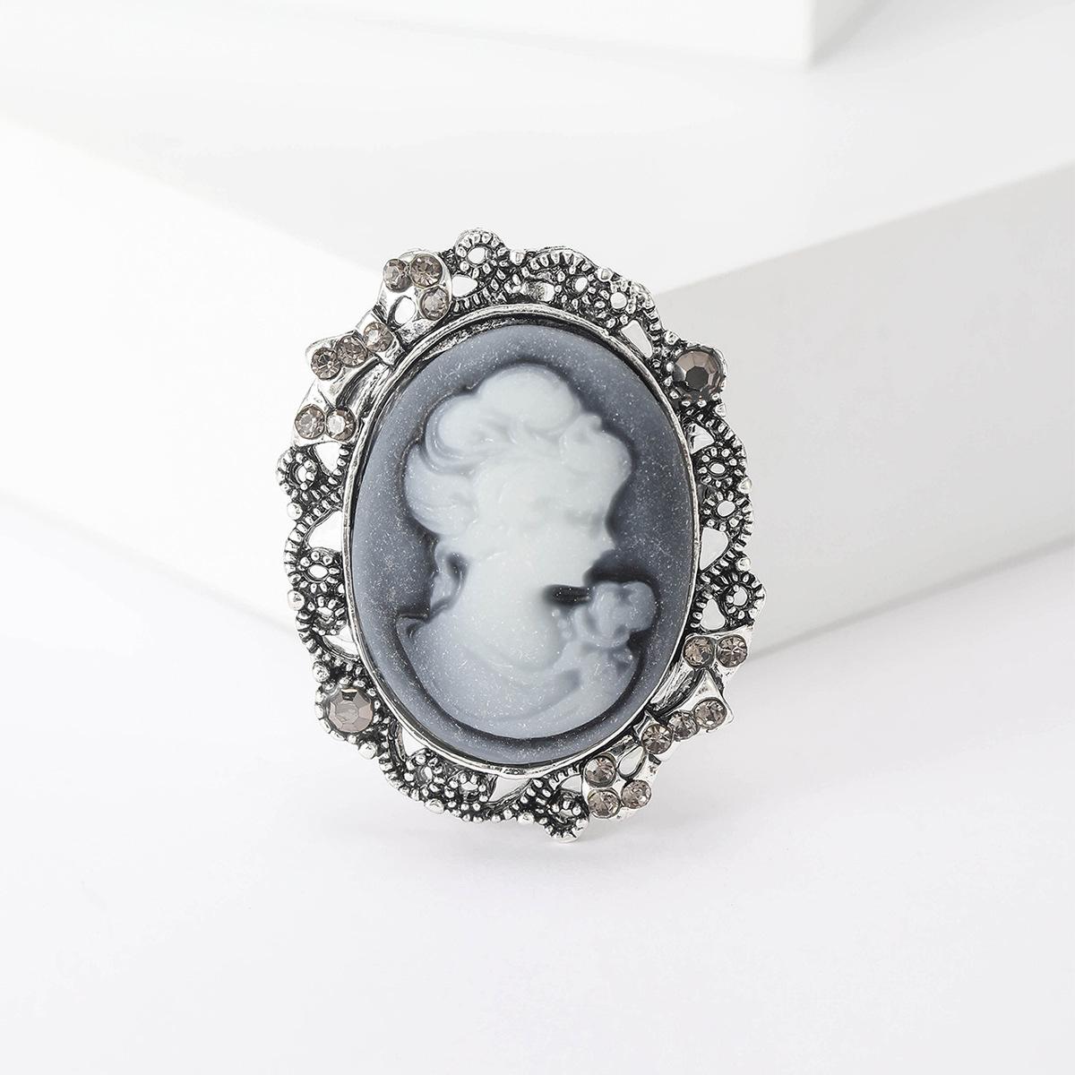 Модная креативная ретро-брошь в виде головы королевы, брошь из сплава с бриллиантами в виде головы королевы для бутика