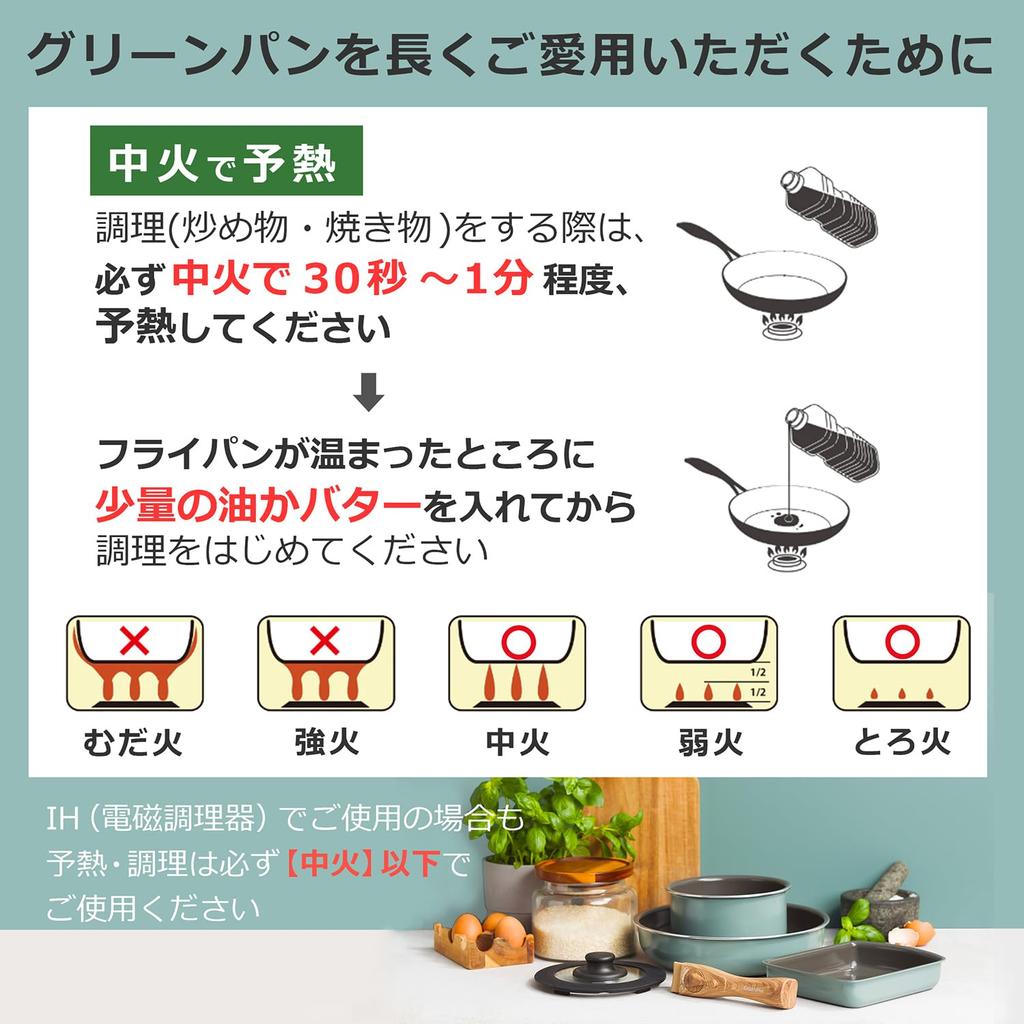 Limited Green Pan Click Chef Set Smoky Blue Mayflower Color [Online Color] 5-piece