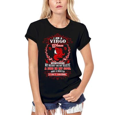 Frauen-T-Shirt aus Biobaumwolle Ich bin eine Jungfrau-Frau - lustiges Sternzeichen-Shirt