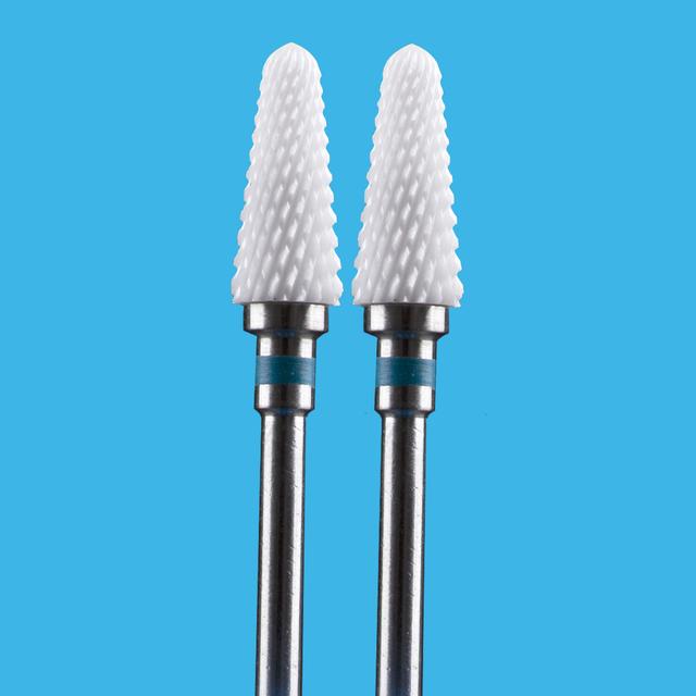 2 PCS Ceramic Milling Cutter For Manicure Machine Set Nail Drill Bits Corundum Mill Cutters Nails Pedicure Bit Sanding Cap