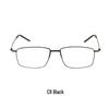 Linde Half-Titanium Screwless Glasses for Nearsighted Men – Super Light, Thin-Rimmed Frames (Model 5509)