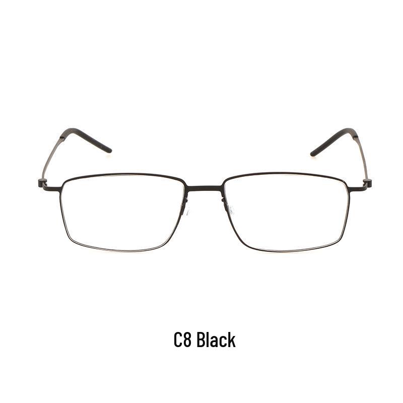 Linde Half-Titanium Screwless Glasses for Nearsighted Men – Super Light, Thin-Rimmed Frames (Model 5509)