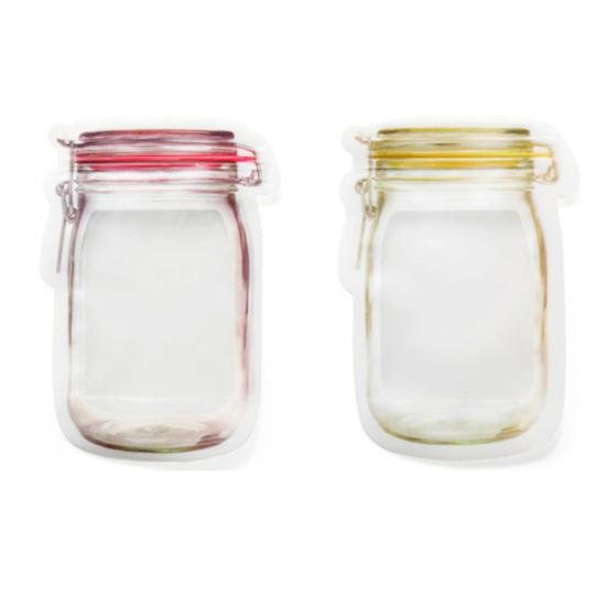 3/4 Stücke Mason Flasche Form Cookie Mutter Gefrierschrank selbstklebende Tasche Lagerung Container