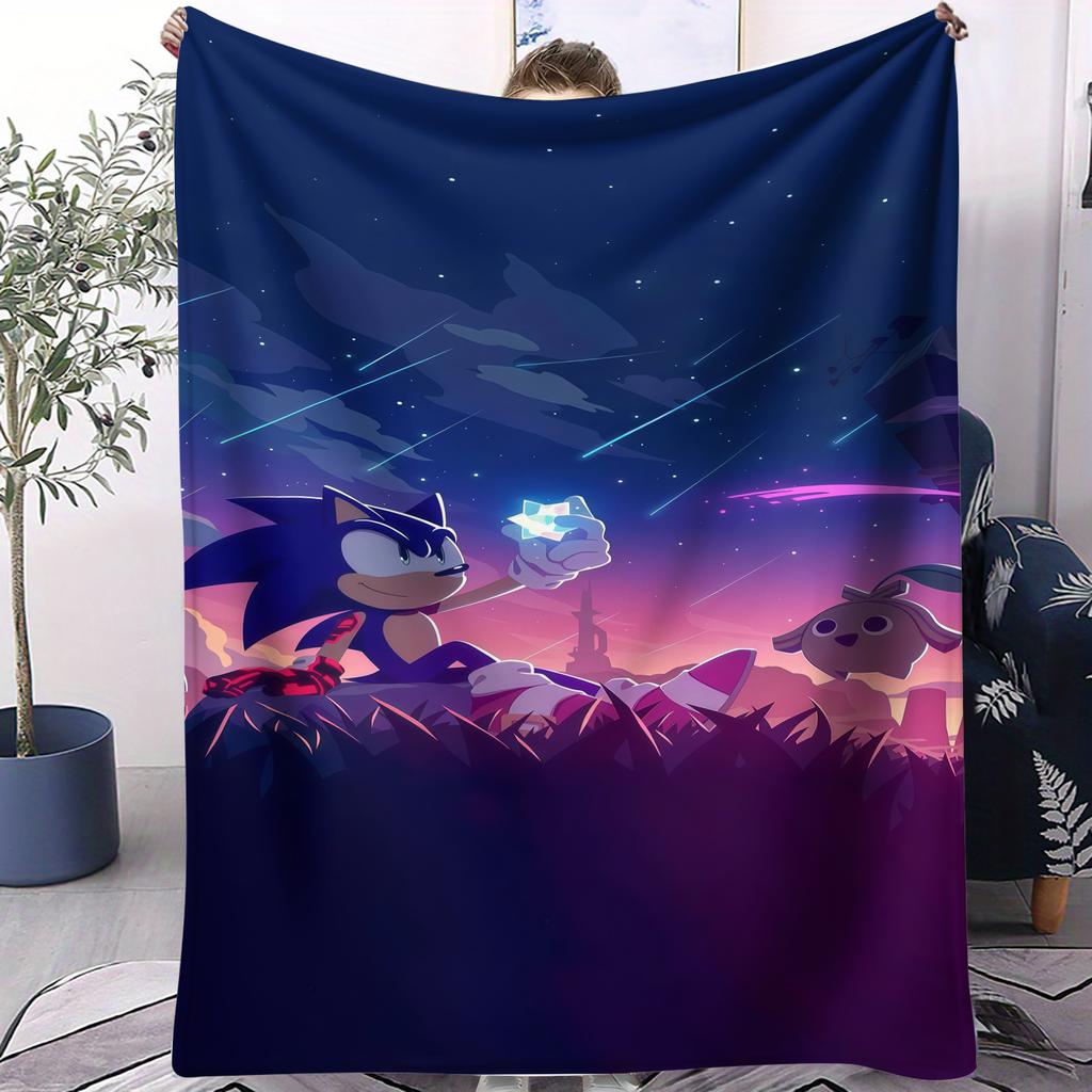 Sonic Portal Printed Blanket Comfortable Childrens Sofa Bed Blanket Small Cover Blanket Soft and Warm Gift for Sonic Fans Decor
