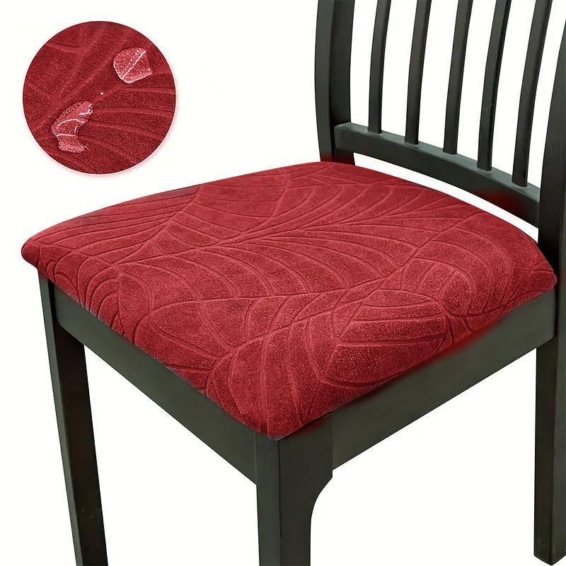 Jacquard Waterproof Chair Covers Slipcovers For Dining Room Wedding Banquet Office Chair Protector Seat Cover Set Of 1/2/4/6
