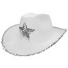 Funny Party Hats Cowgirl Hat Glitter Trims Ladies Cowboy Hats for Womens Pink Western Cowgirl Hat Glow Hats