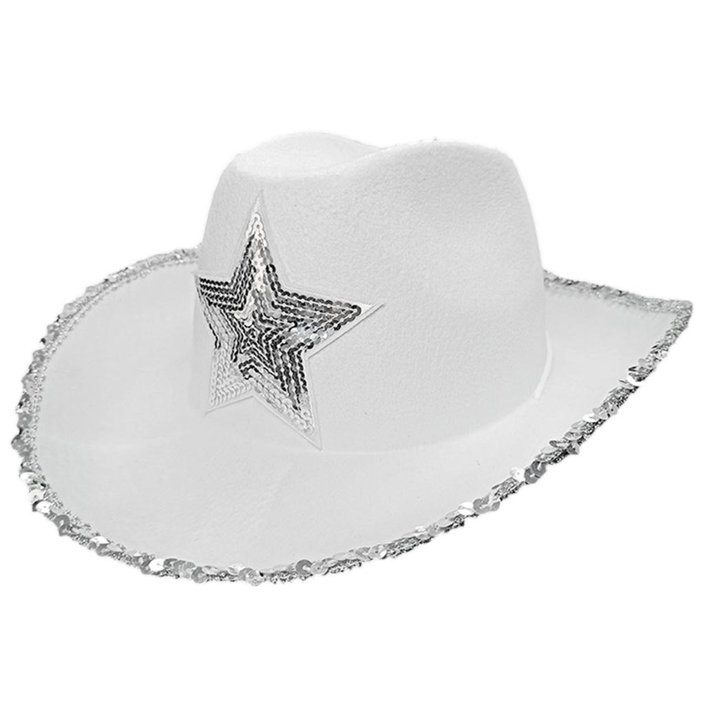 Funny Party Hats Cowgirl Hat Glitter Trims Ladies Cowboy Hats for Womens Pink Western Cowgirl Hat Glow Hats