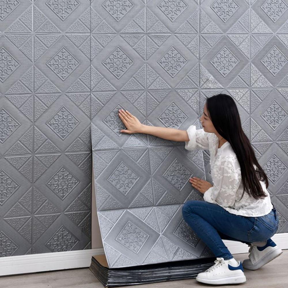 3D brick self-adhesive decoration waterproof and moisture-proof 70 * 70cm ceiling wallpaper wall sticker foam wallpaper home