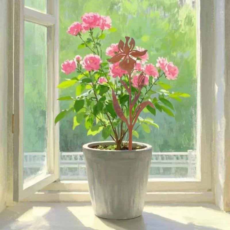 Weather Resistant Iron Garden Art Suitable For Lawn Decoration Outdoor Flower Bed Stakes Landscape Design Plant Support